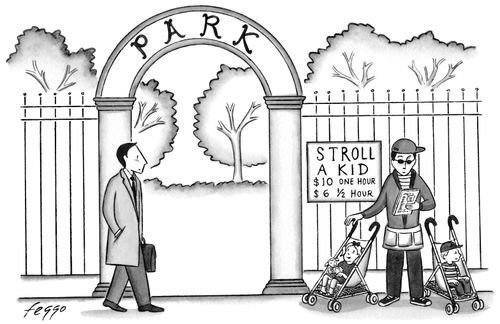 Stroll a Kid: $10 One Hour, $6 1/2 Hour.