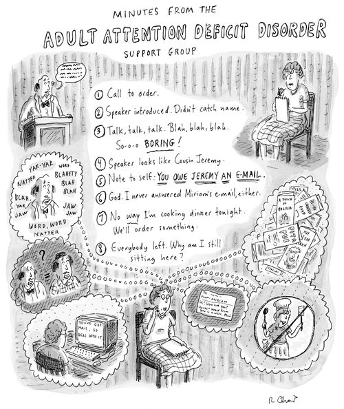 Minutes from the Adult Attention Deficit Disorder Support Group