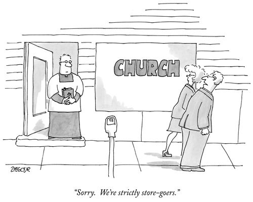 "Sorry. We're strictly store-goers."