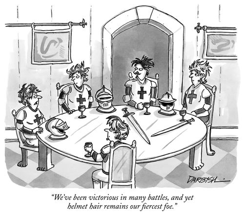 "We've been victorious in many battles, and yet helmet hair remains our fiercest foe."