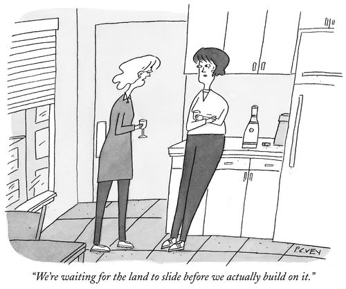 "We're waiting for the land to slide before we actually build on it."