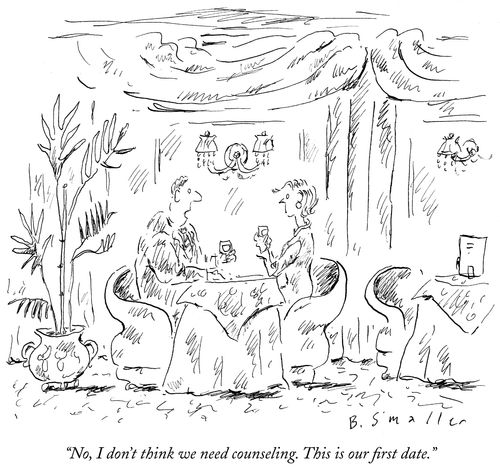 "No, I don't think we need counseling. This is our first date."