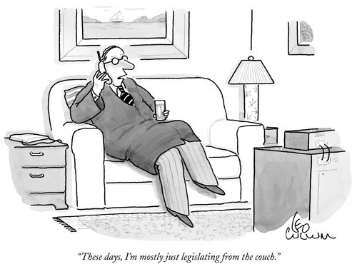 "These days, I'm mostly just legislating from the couch."