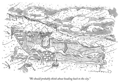 "We should probably think about heading back to the city."