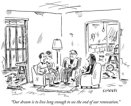 "Our dream is to live long enough to see the end of our renovation."