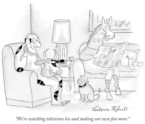 "We're watching television less and making our own fun more."