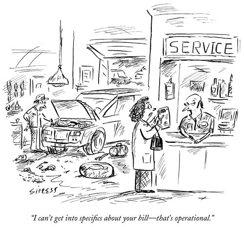 "I can't get into specifics about your bill - that's operational."