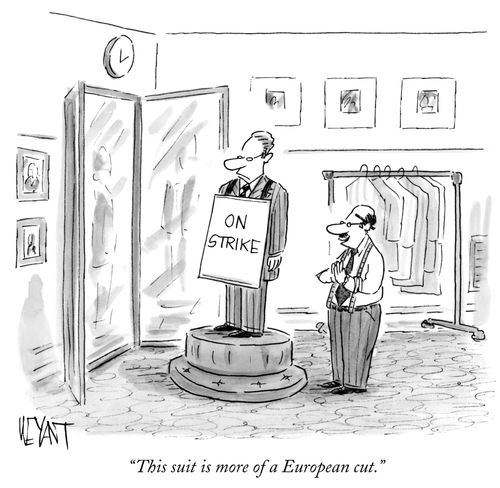 "This suit is more of a European cut."