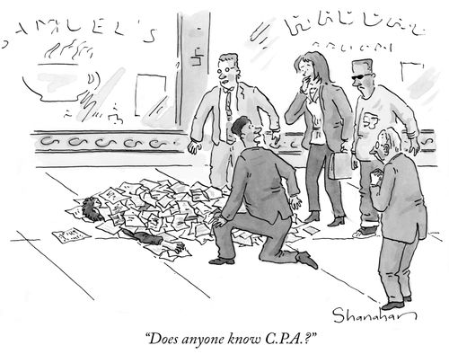 "Does anyone know C.P.A.?"