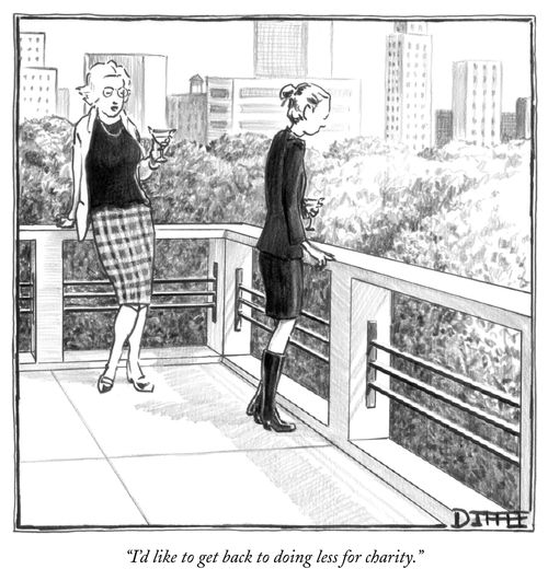 "I'd like to get back to doing less for charity."
