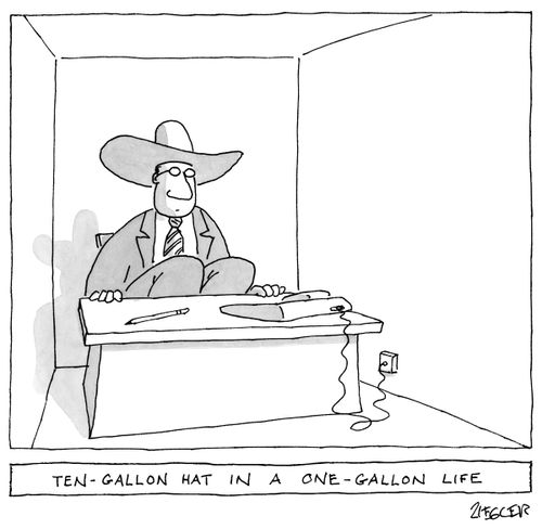 "Ten-Gallon Hat in a One-Gallon Life."