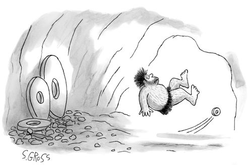 Caveman Trips On Newly Invented Wheel