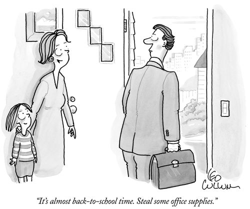 "It's almost back-to-school time. Steal some office supplies."