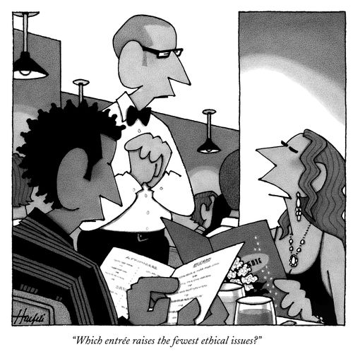 "Which entrée raises the fewest ethical issues?"
