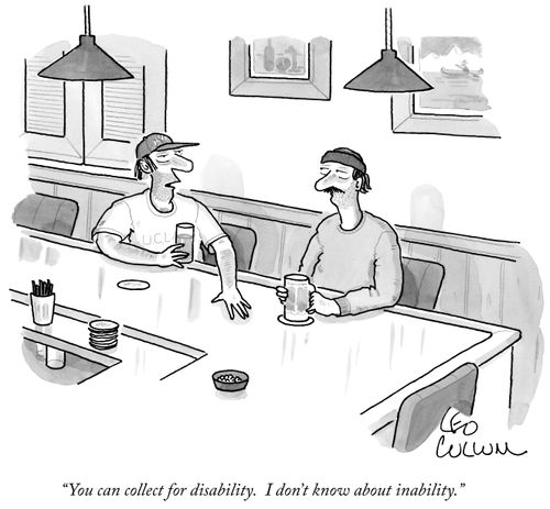 "You can collect for disability. I don't know about inability."