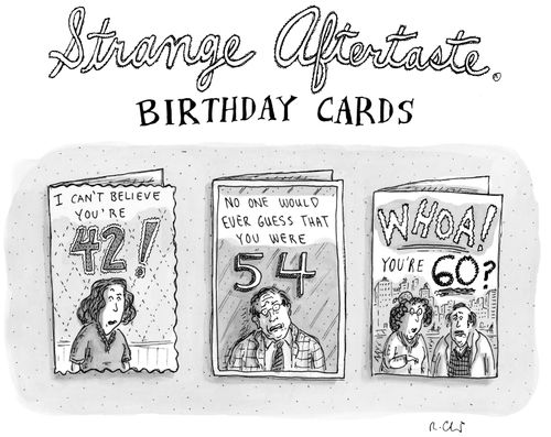 Strange Aftertaste birthday cards.