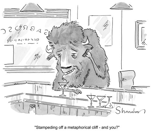 "Stampeding off a metaphoric cliff - and you?"