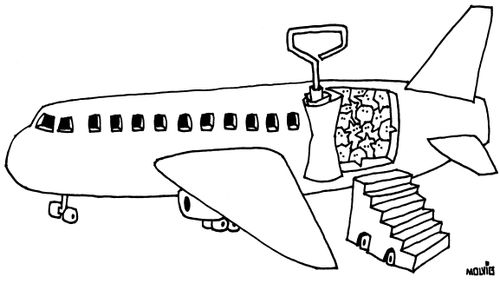 An airplane with a sardine can opener instead of a door