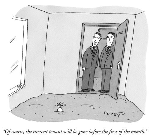 "Of course, the current tenant will be gone before the first of the month."