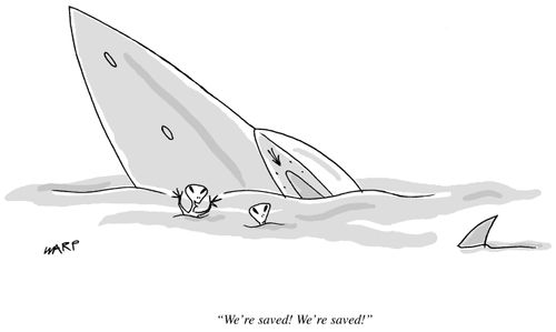 "We're saved! We're saved!"