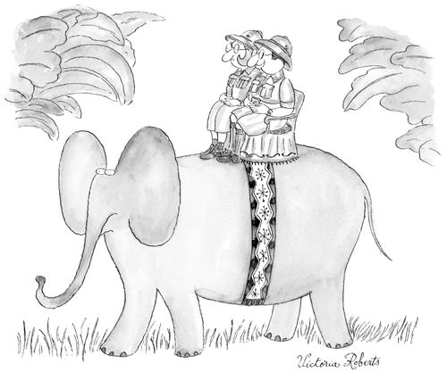 Couples Riding an Elephant