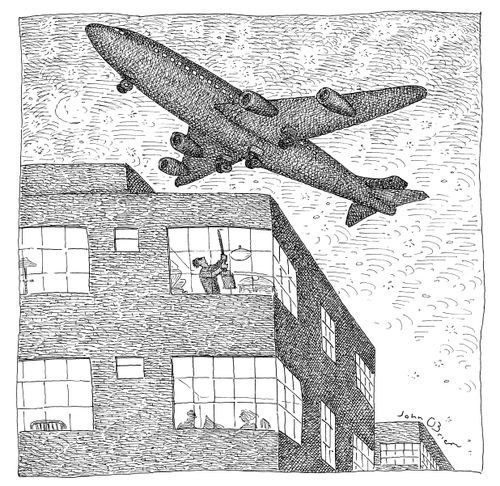 Plane annoys penthouse apartment.