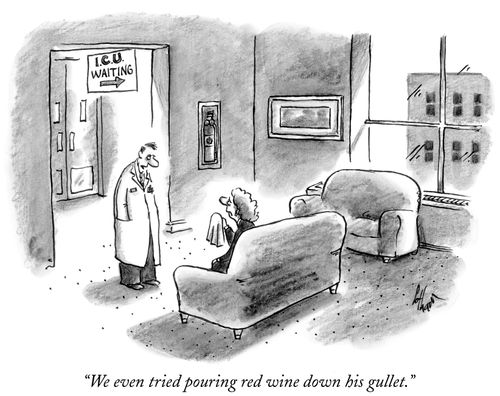 "We even tried pouring red wine down his gullet."