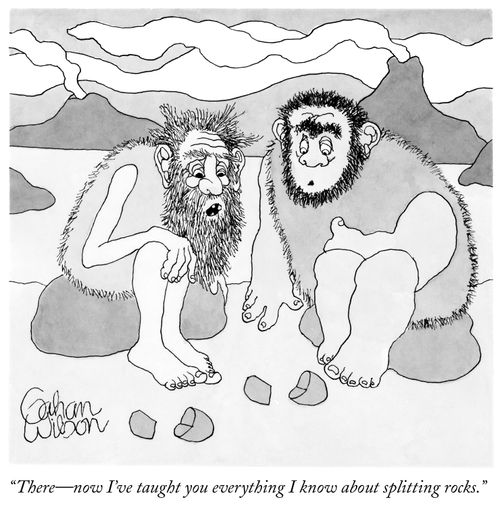 "There—now I've taught you everything I know about splitting rocks."