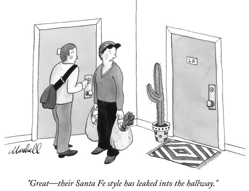 "Great---their Santa Fe style has leaked into the hallway."