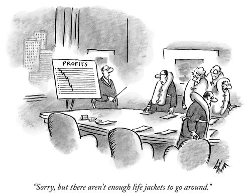 "Sorry, but there aren't enough life jackets to go around."