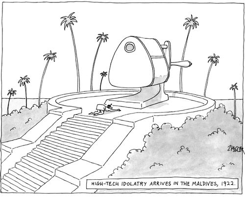 High tech idolatry arrives in the Maldives, 1922.
