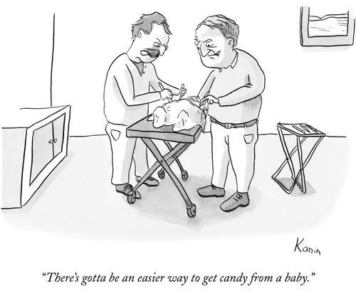 "There's gotta be an easier way to get candy from a baby."