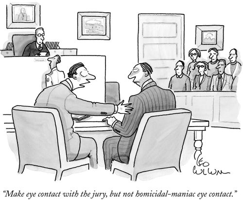 "Make eye contact with the jury, but not homicidal-maniac eye contact."