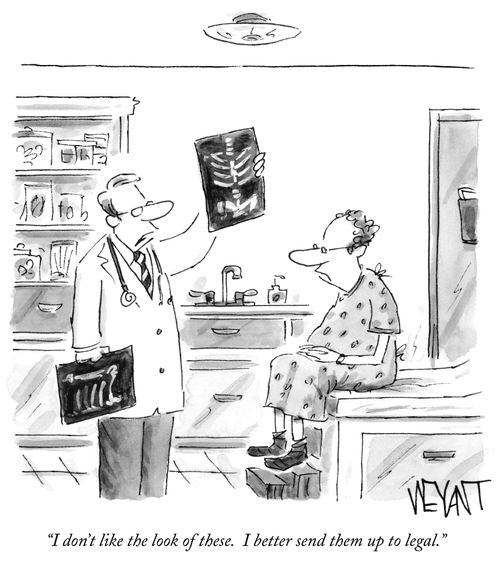 "I don't like the look of these. I better send them up to legal."