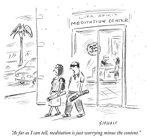 "As far as I can tell, meditation is just worrying minus the content."