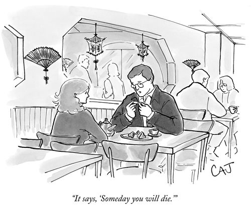"It says, 'Someday you will die.'"