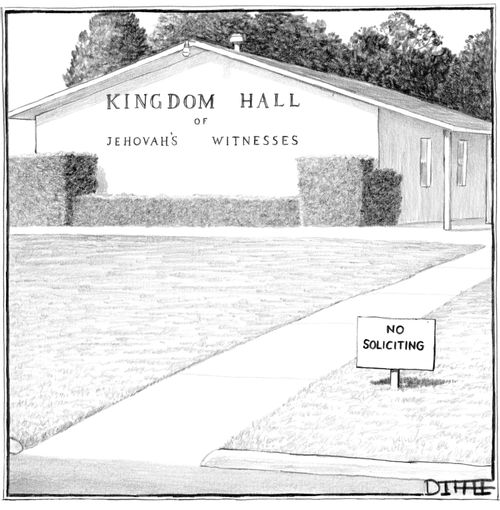 Kingdom Hall of Jehovah's Witnesses - No soliciting.