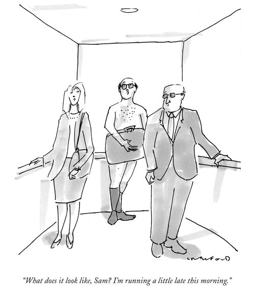 "What does it look like? I'm running a little late this morning."