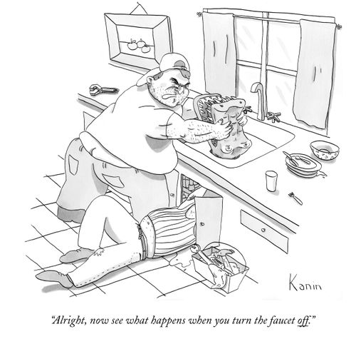 "Alright, now see what happens when you turn the faucet off."