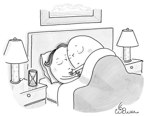 A pair of eggs use a timer during sex.