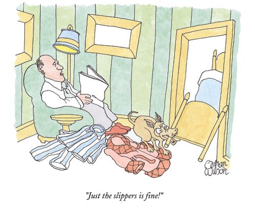 "Just the slippers is fine!"