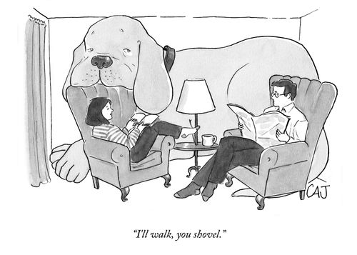 "I'll walk, you shovel."