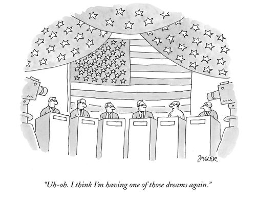"Uh-oh. I think I'm having one of those dreams again."