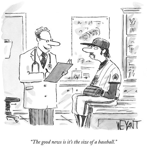 "The good news is it's the size of a baseball."