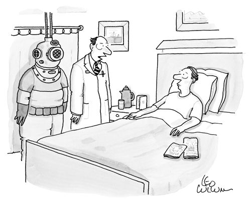A patient, a doctor and a deep sea diver