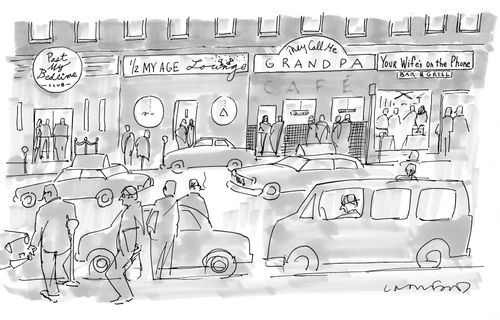 A street of old man bars.