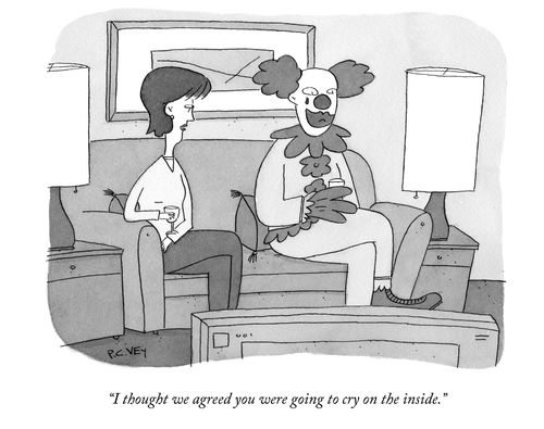 "I thought we agreed you were going to cry on the inside."