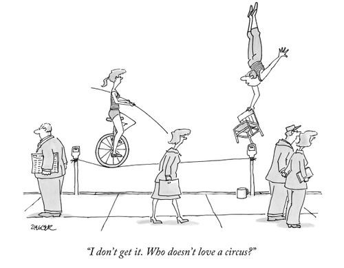 "I don't get it. Who doesn't love a circus?"