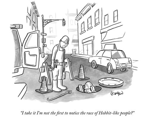 "I take it I'm not the first to notice the race of Hobbit-like people?"