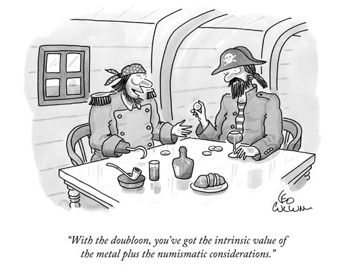 "With the doubloon, you've got the intrinsic value of the metal plus the numismatic considerations."